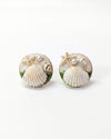 Coastal Charm Seashell Beach Theme with Pearls Stud Earrings