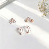 Rosegold Petite Hoops & Stud Earrings Combo – 3 Studs + 1 Hoop Set for Women