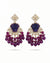 Purple Floral Dangler Earrings – Royal Beaded Ethnic Statement