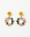 Colorful Floral Hoop Earrings – Spring Garden Style for Women