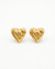 Gold Wavy Heart Stud Earrings