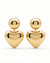 Glossy Gold Heart Drop Earrings