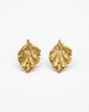 Golden Leaf Stud Earrings – Elegant Nature-Inspired Jewelry