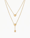 Double Layer Gold Heart Pendant Necklace