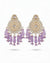 Kundan Round Long Pink Beads Jhumka Earrings