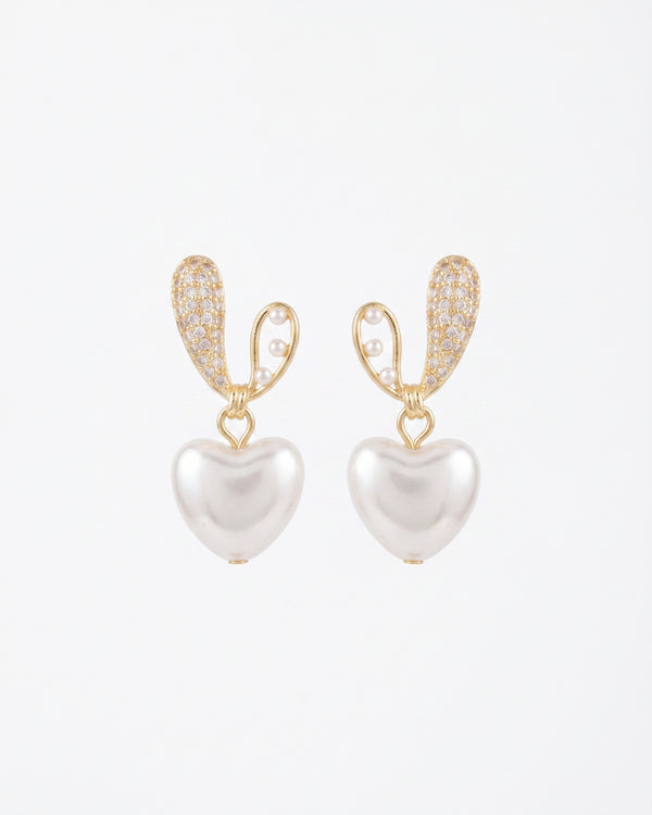 Pearl Heart studs Earrings