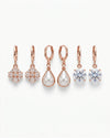 Zirconia Blossom & Pearl Hoop Earrings Combo
