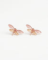Pink Dragonfly Enamel Stud Earrings