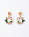 Pastel Floral Hoop Earrings – Garden Vine Design for Women