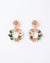 Pastel Floral Hoop Earrings – Garden Vine Design for Women