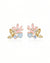 Pink Floral Crystal Stud Earrings with Pastel Stones – Elegant Daily & Party Wear
