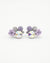 Holographic Crystal & Lavender Flower Stud Earrings – Statement Party Wear
