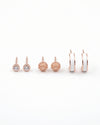 Rosegold Petite Hoops & Stud Earrings Combo – 3 Studs + 1 Hoop Set for Women