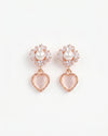 Pearl & Heart Drop Earrings – Rose Gold Romantic Jewelry