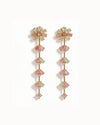 Dreamy Pastel Bloom Long Earrings – Rose Gold Finish