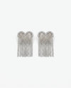 Silver Rhinestone Fringe Statement Earrings – Glamorous Party & Night Wear