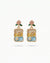 Golden Vintage Rose & Blue Enamel Drop Earrings
