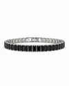 Classic Black Crystal Tennis Bracelet – Silver Finish