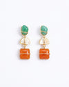 Tangerine Mint Drop Earrings