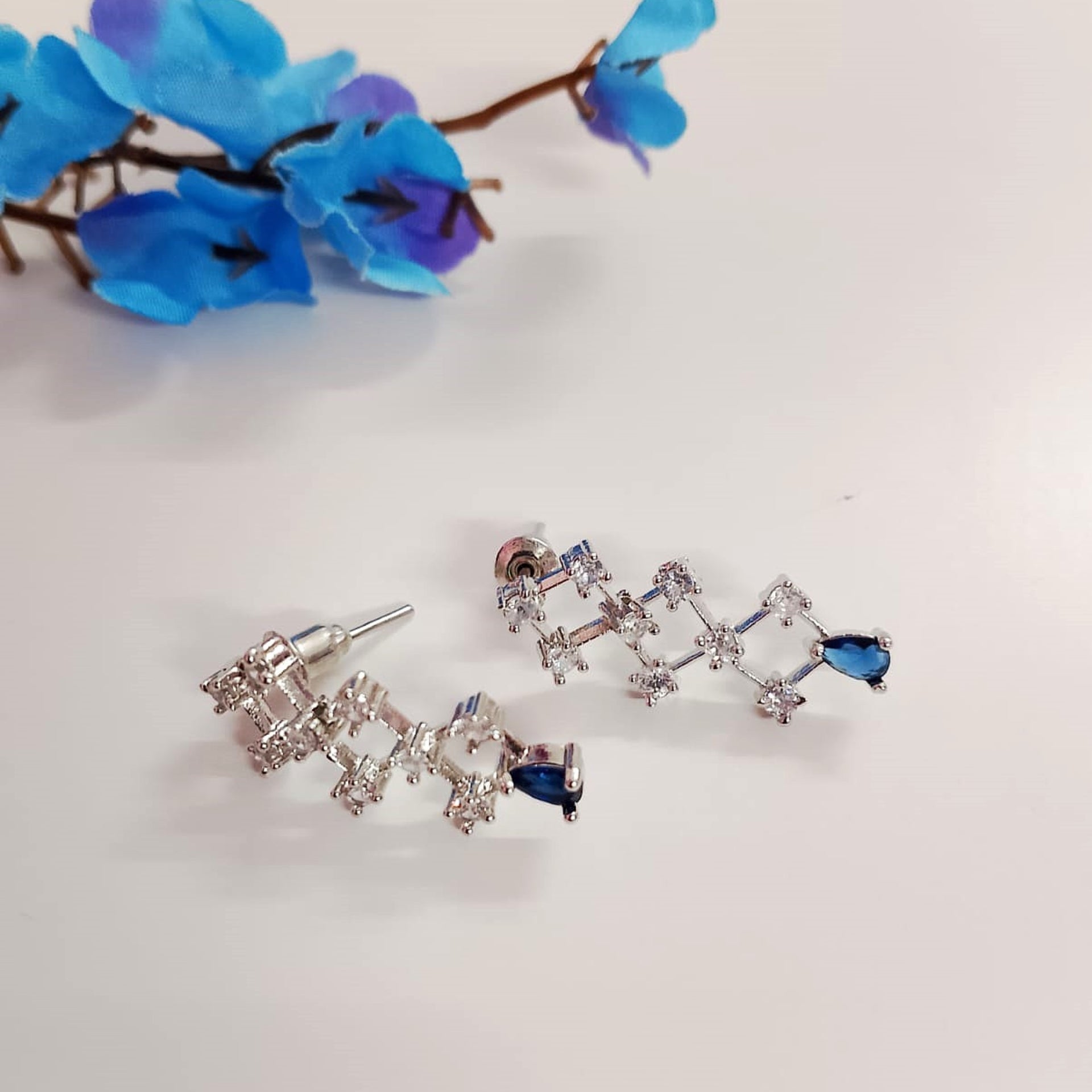 Zig Zag Azure AD Necklace Set BLUE