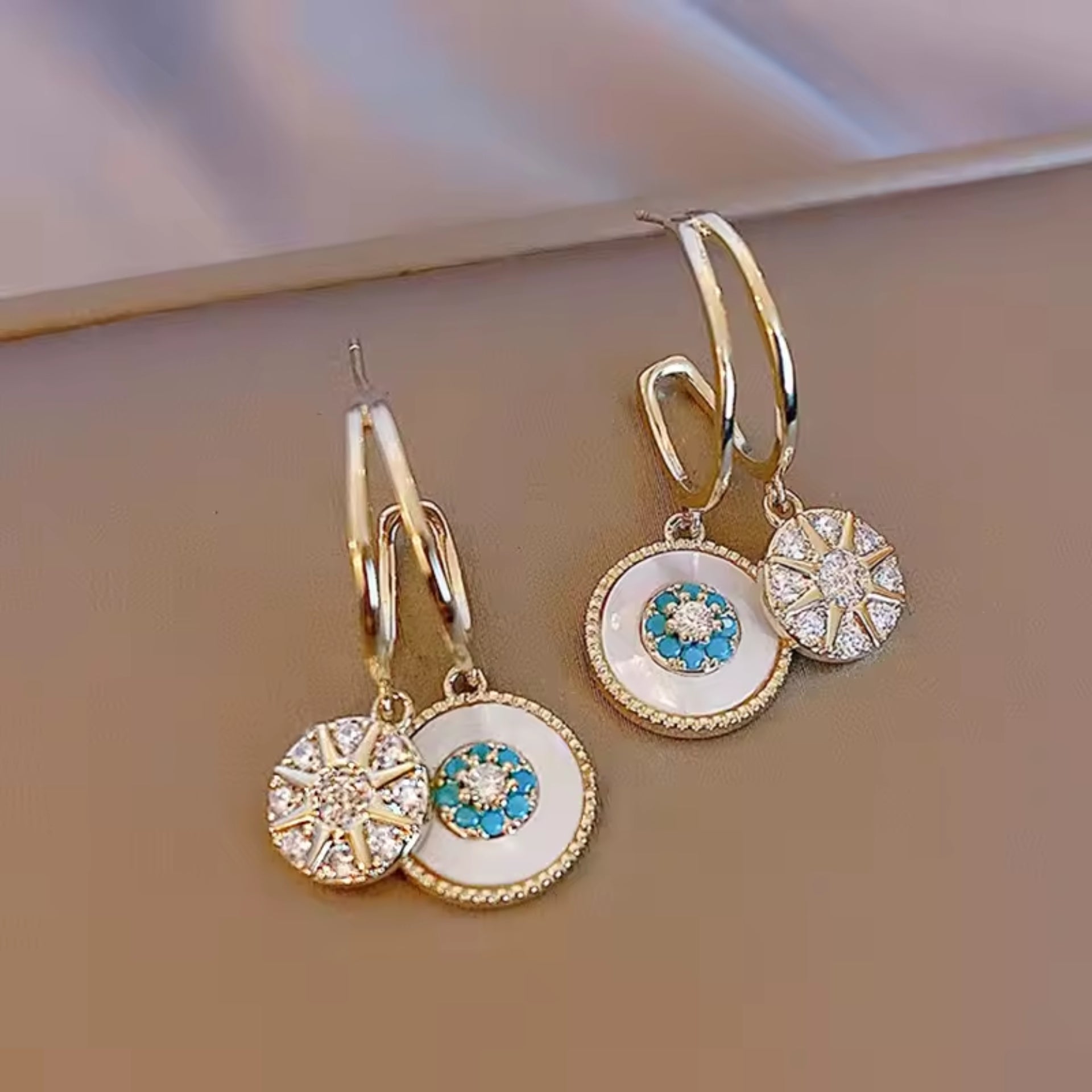 Double Trouble Hoops Drop Earrings