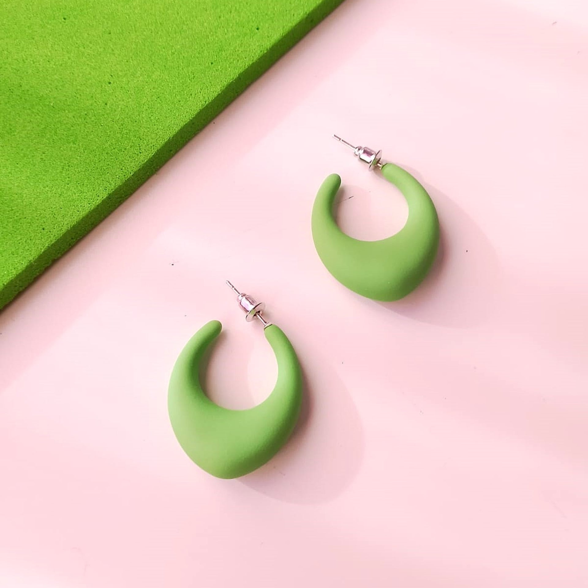 Pastel Dreams Multicolour Hoop Earrings Set – 3 Pair Chunky Matte Hoops for Women & Girls