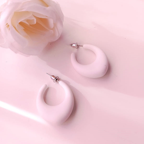 Pastel Dreams Multicolour Hoop Earrings Set – 3 Pair Chunky Matte Hoops for Women & Girls