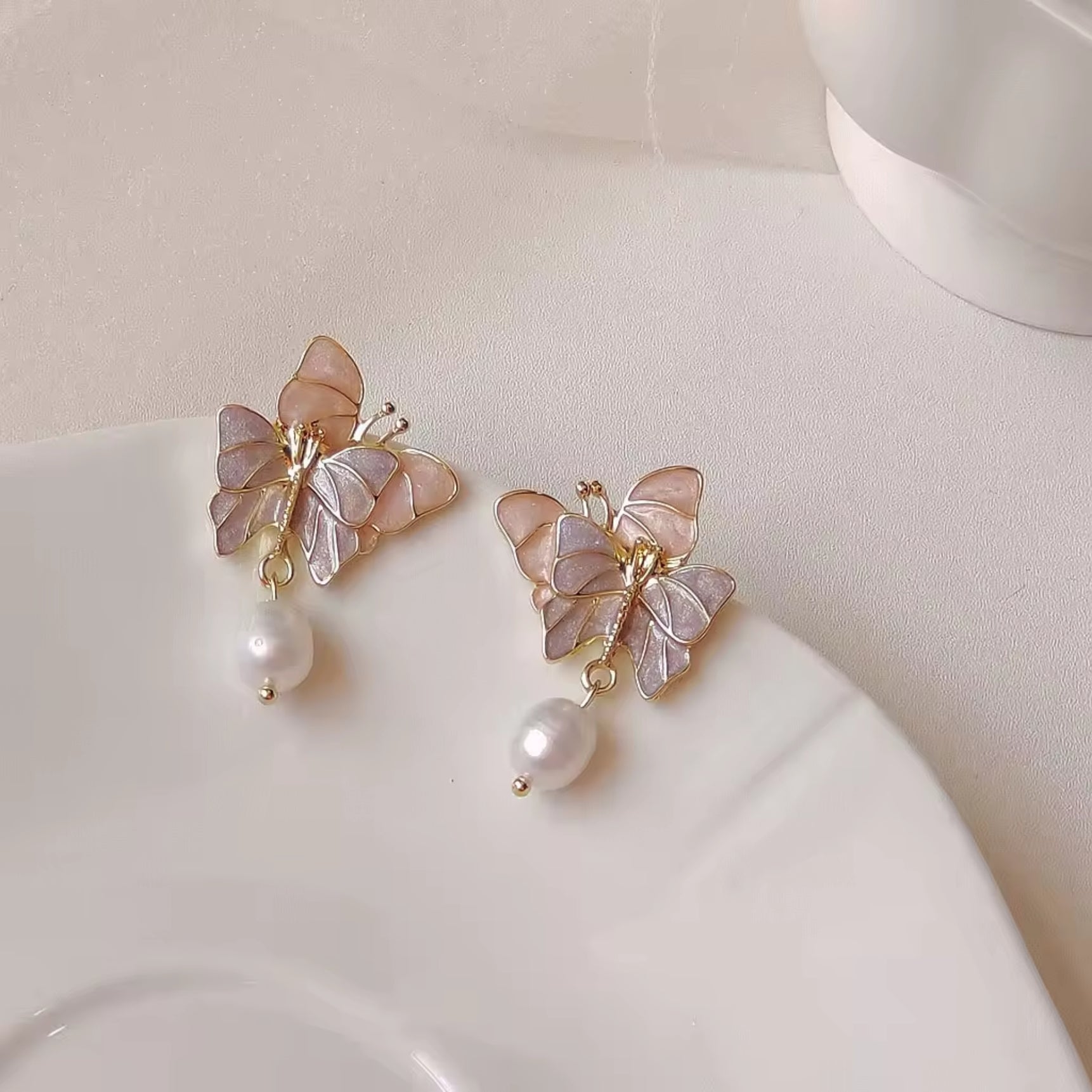 Twin Butterfly Stud Earrings