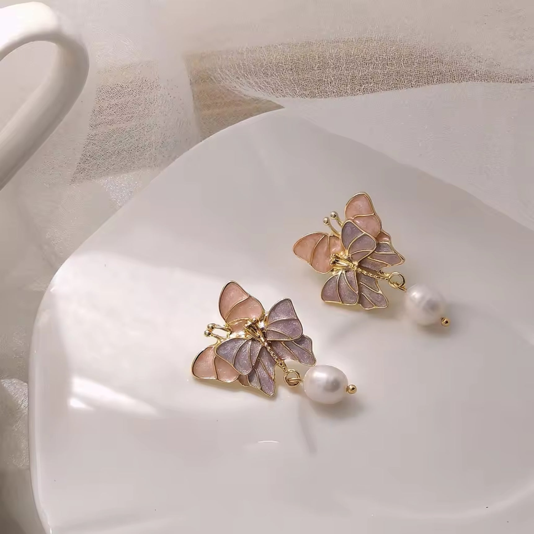 Twin Butterfly Stud Earrings