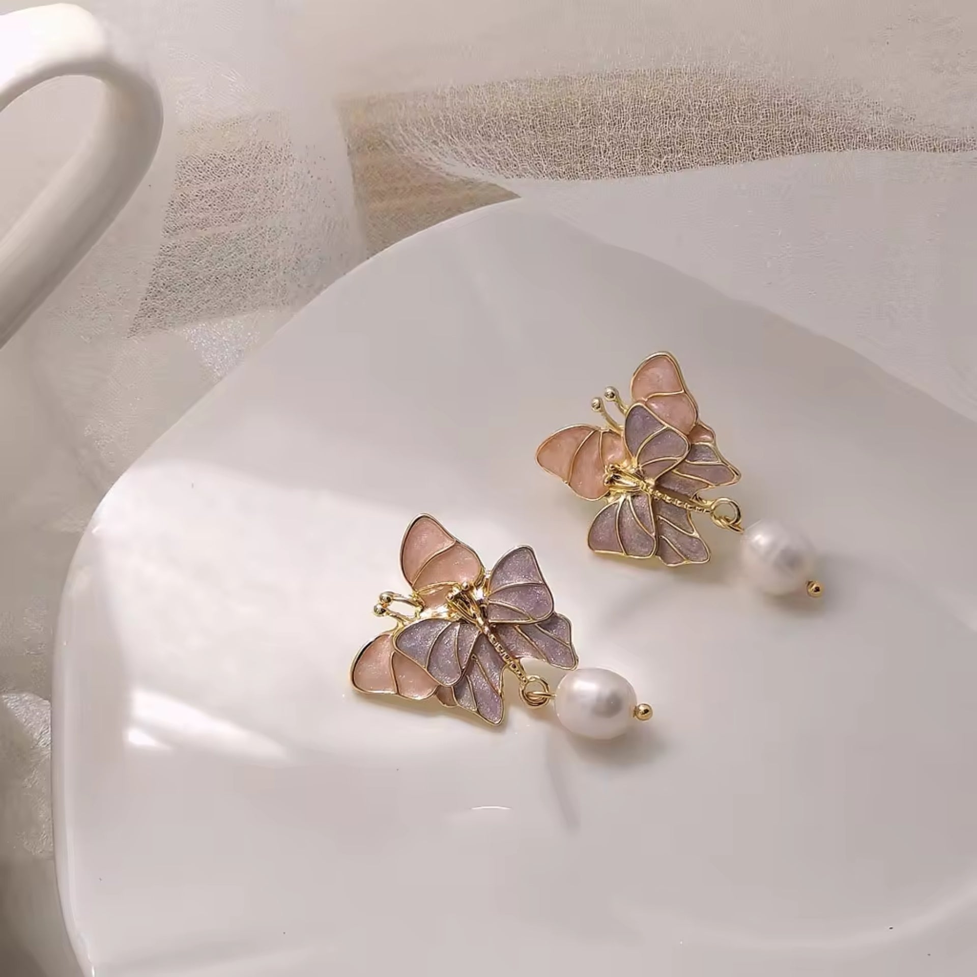 Twin Butterfly Stud Earrings