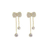 Dazzling Diamond Bow Drop Earrings