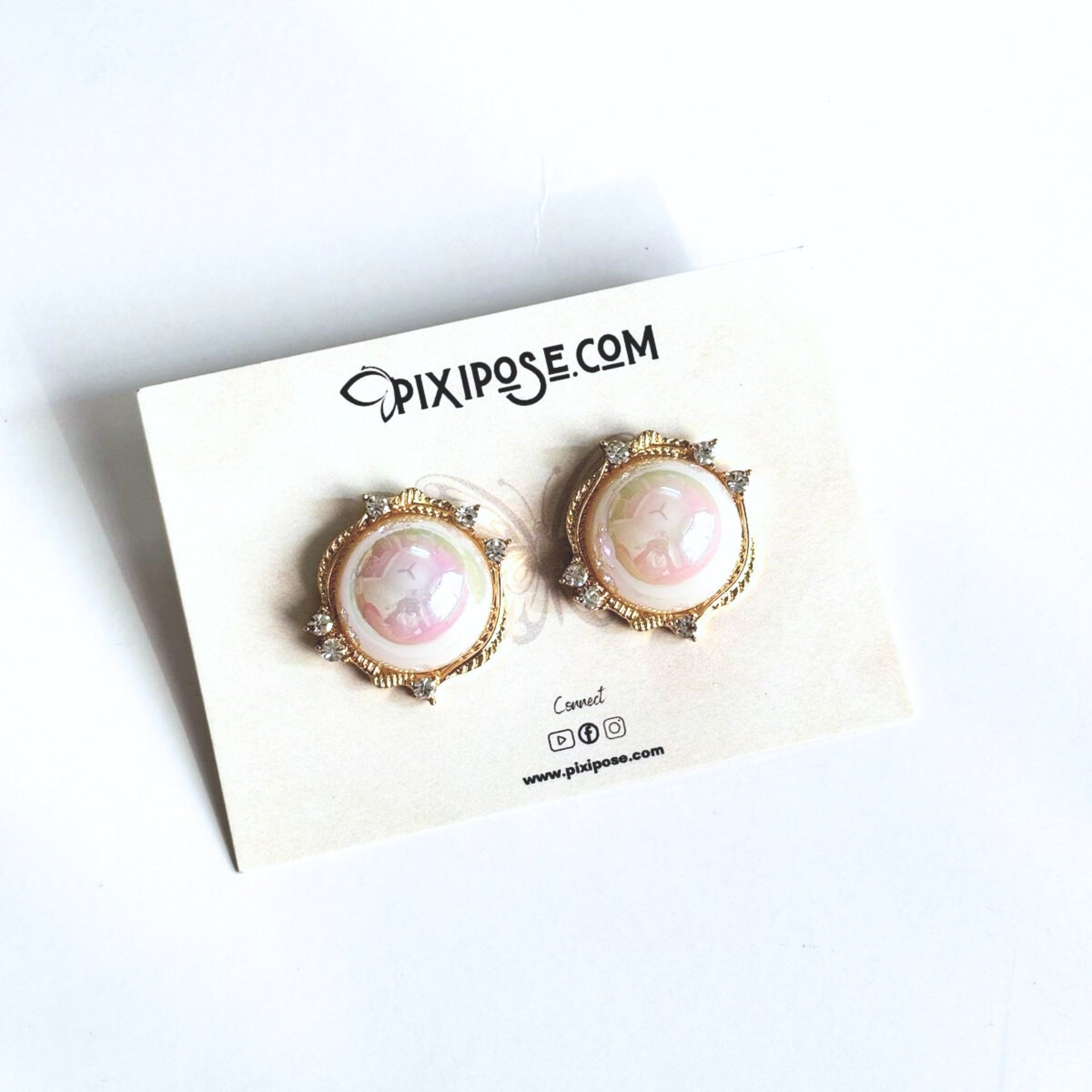 Bold Big Pearl Gold Stud Earrings