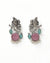 Radha Krishna Pink Stone Silver platted Oxidised Earrings for Women