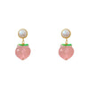 Pink Peach Enamel Charm Earrings
