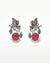 Radha Krishna Beautiful Silver Plated Oxidised Earring in Red