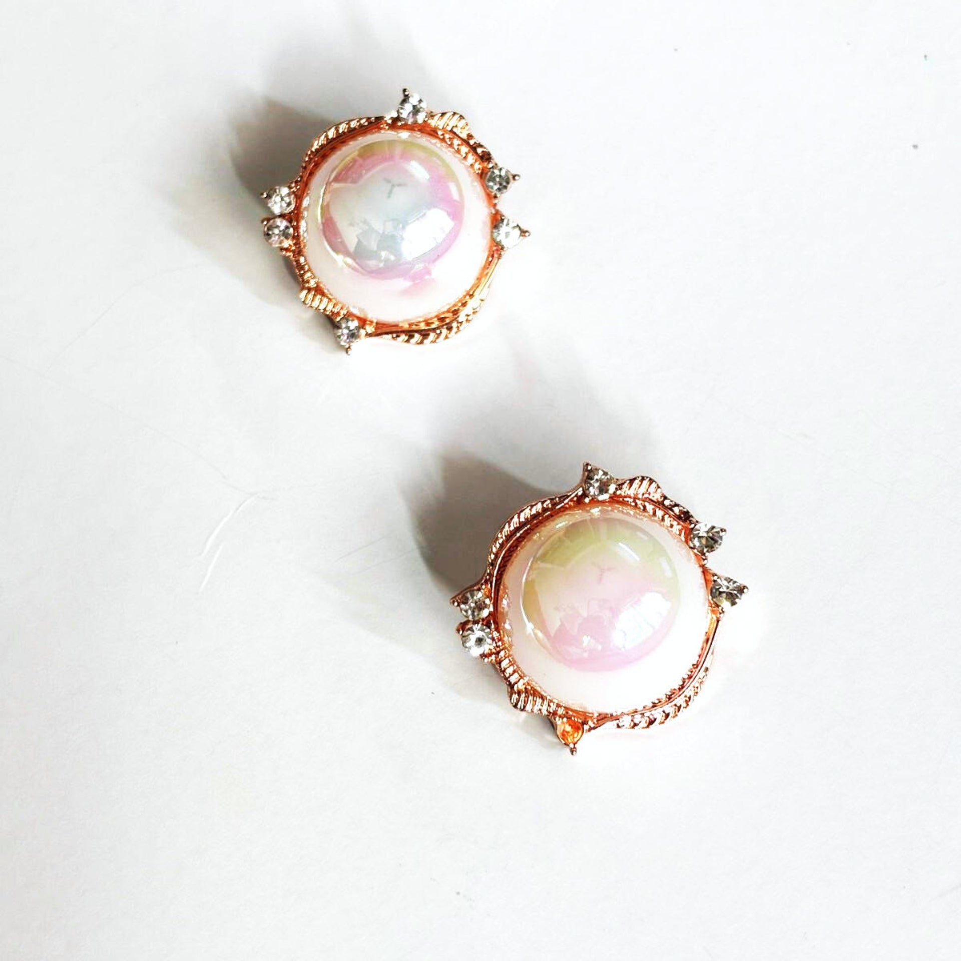 Bold Big Pearl Rosegold Stud Earrings