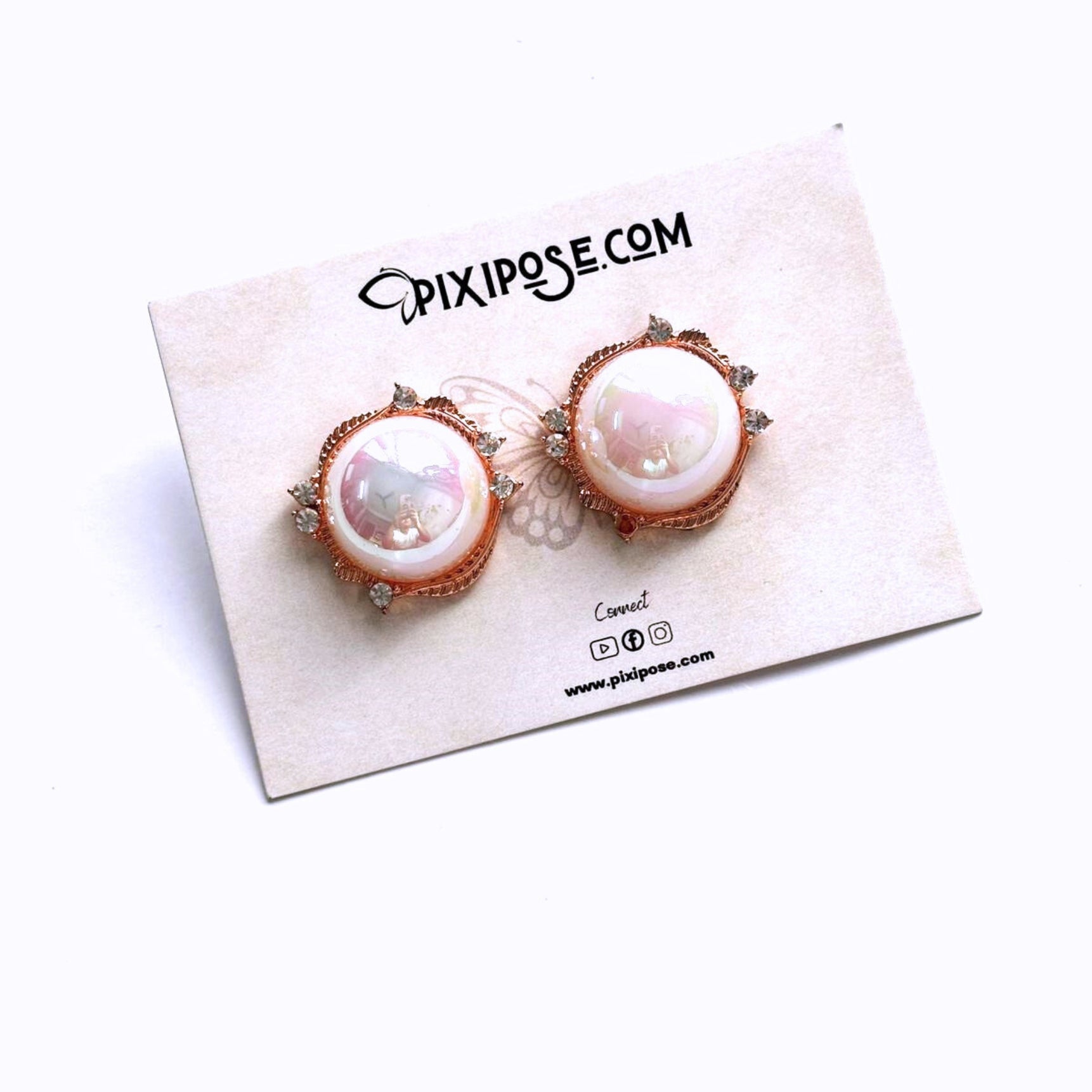 Bold Big Pearl Rosegold Stud Earrings