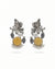 Radha Krishna Beautiful Silver Plated Oxidised Earring in yellow