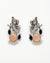 Radha Krishna Oxidized Earrings – Peach Stone with Black Accents & Pearls