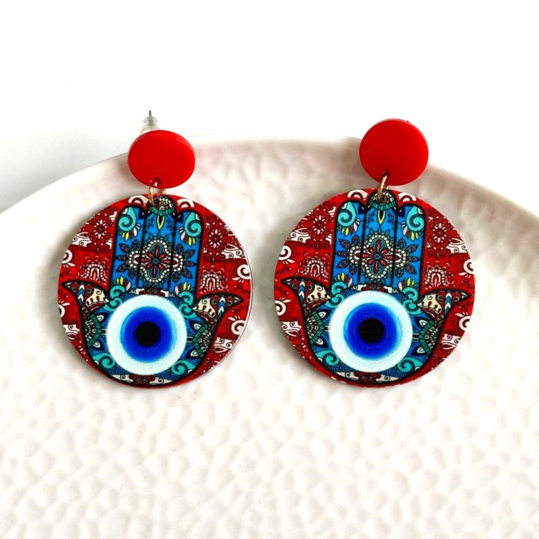Evil Eye Ear Drops Earrings