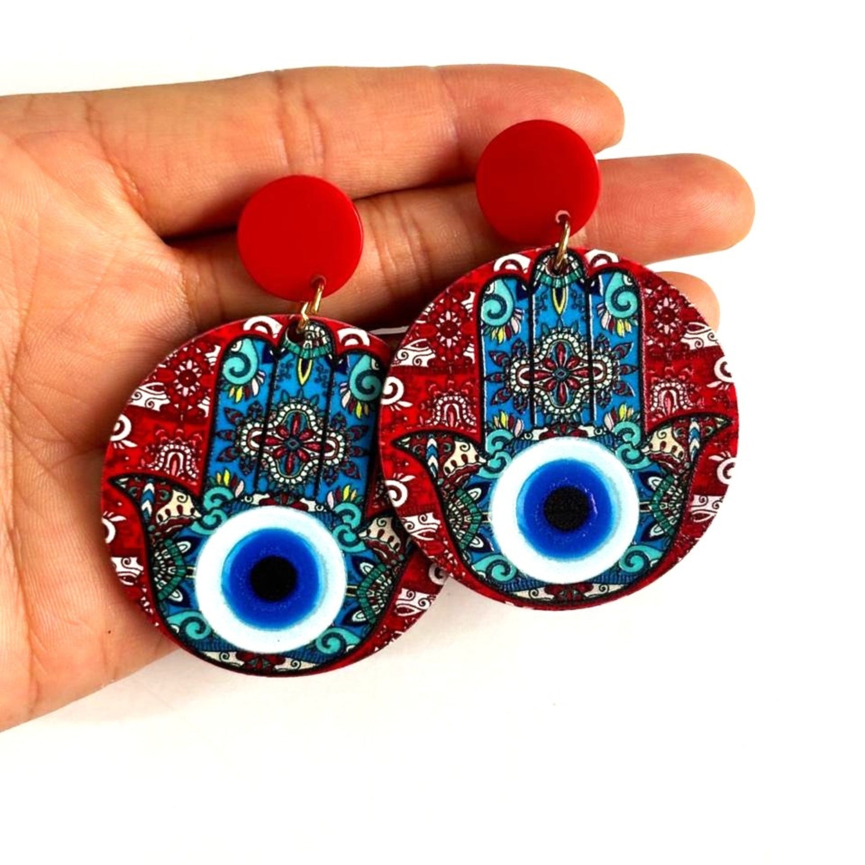 Evil Eye Ear Drops Earrings