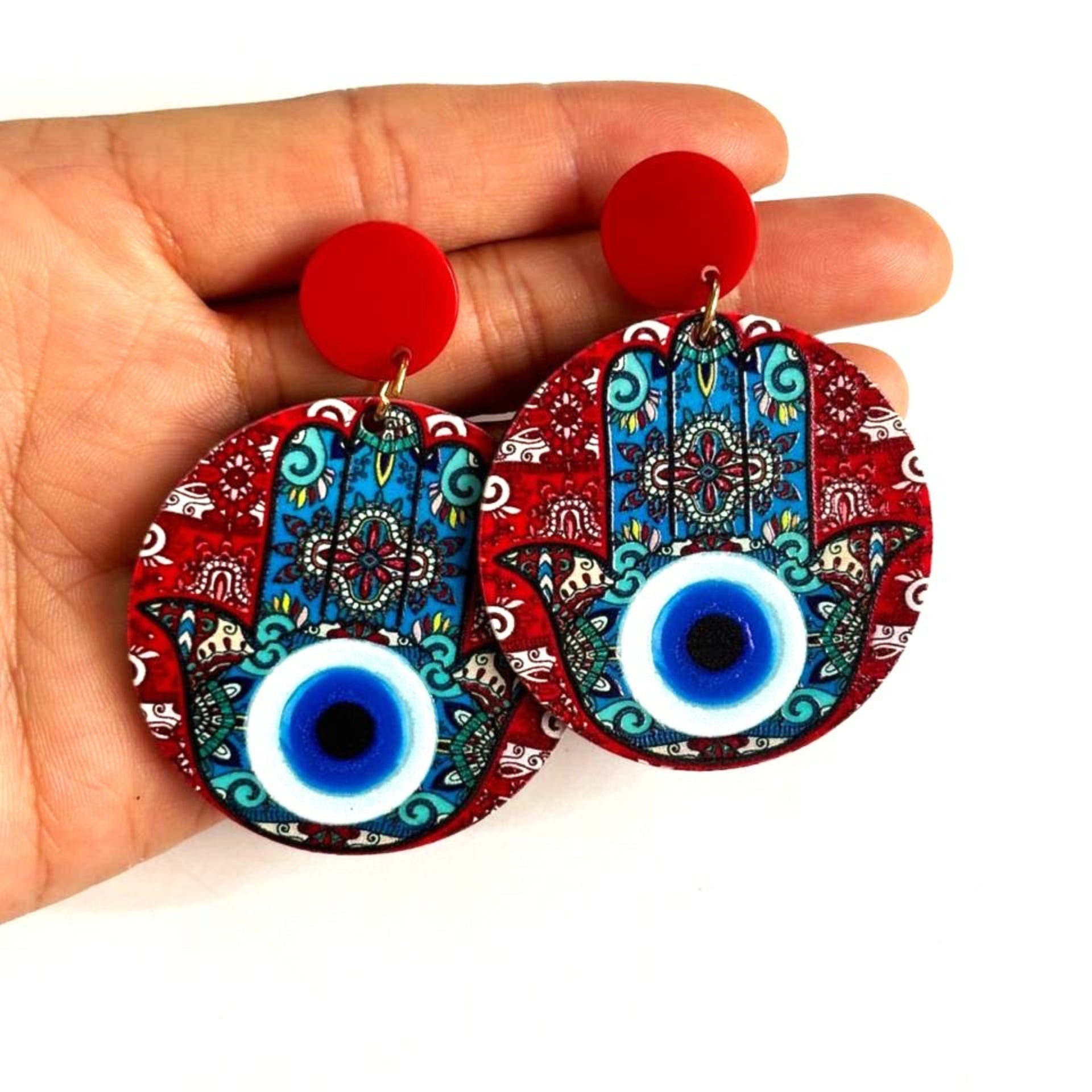 Evil Eye Ear Drops Earrings