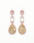 Long Rhinestone Teardrop Dangler Design Earrings(WHITE)