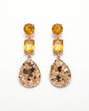 Yellow Rhinestone Teardrop Dangler Earrings – Long Statement Earrings for Women