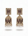 Traditional White Silver Oxidised Jhumka Earrings
