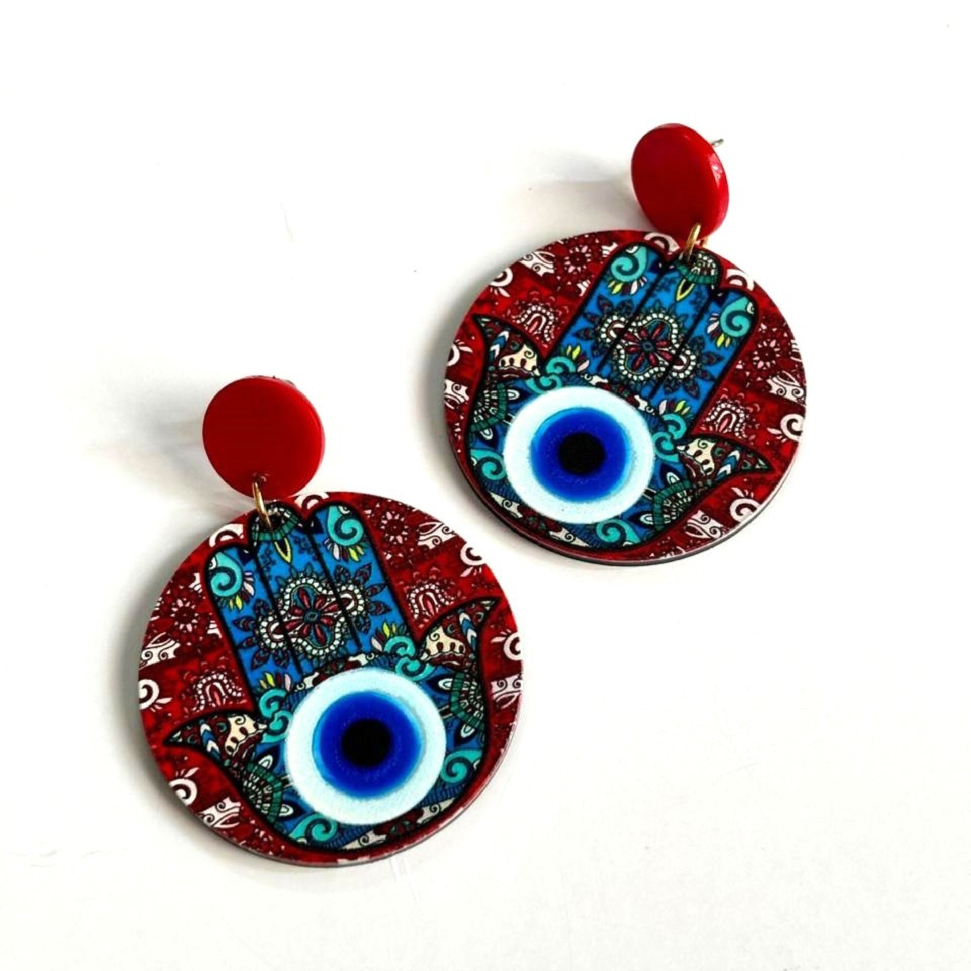 Evil Eye Ear Drops Earrings