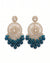 Blue Sunburst Crystal Earrings – Glamorous Beaded Statement