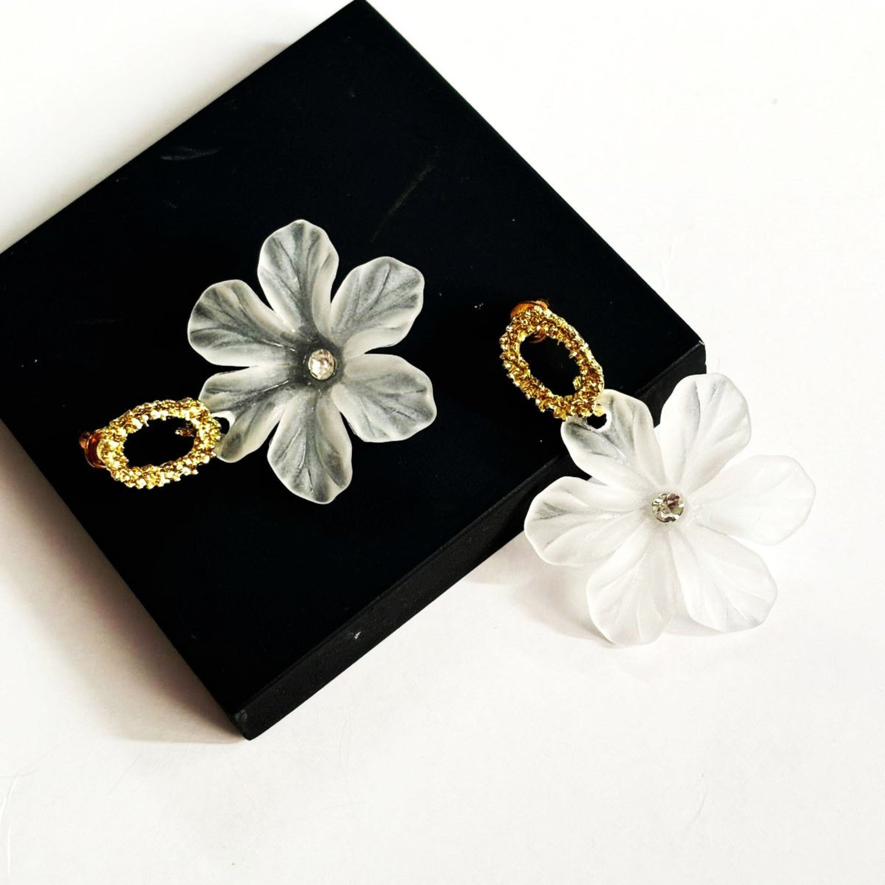 Snow White Flower Ear Drops