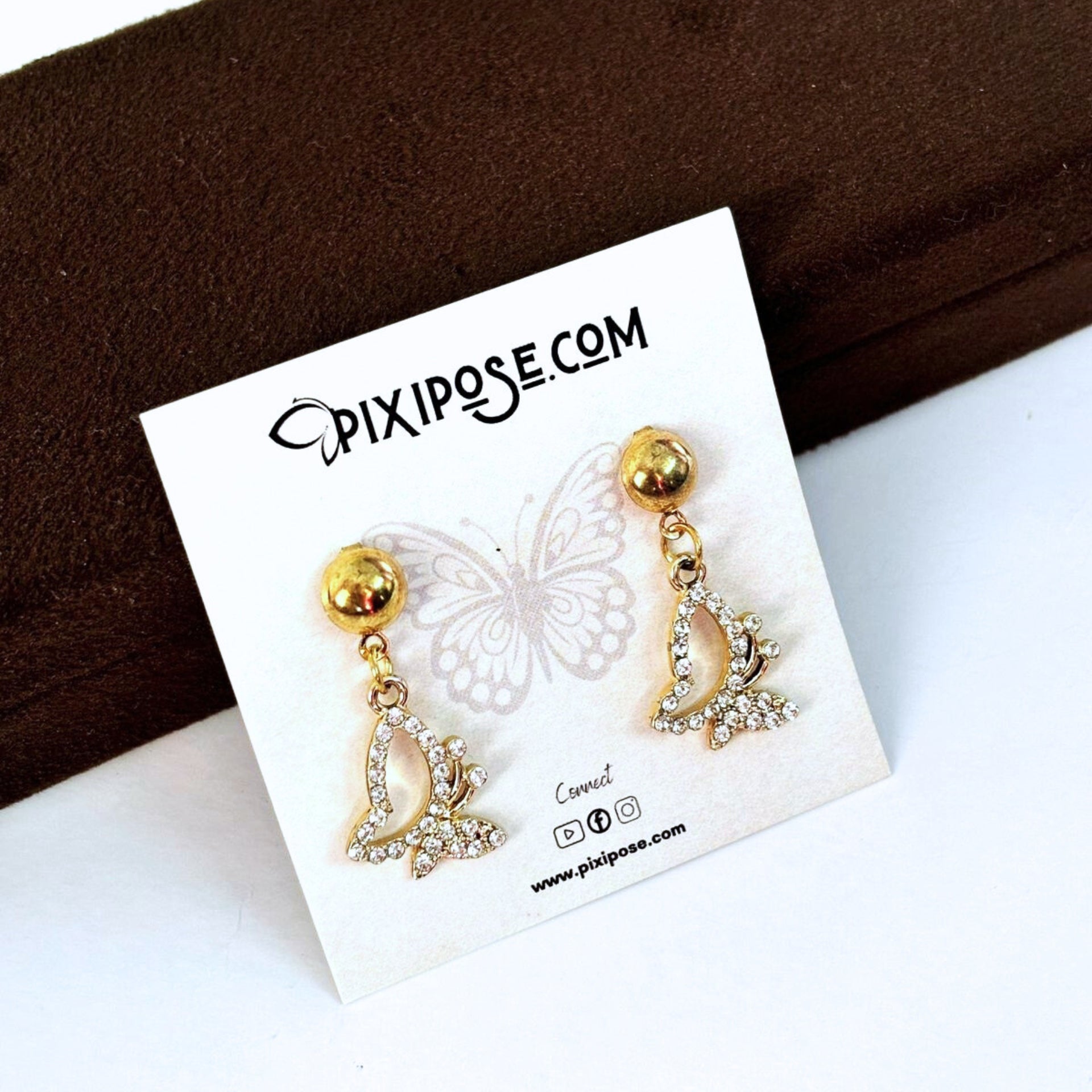 Cute Crystal Butterfly Drops Earrings