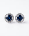 Azure Sparkle Circle Studs